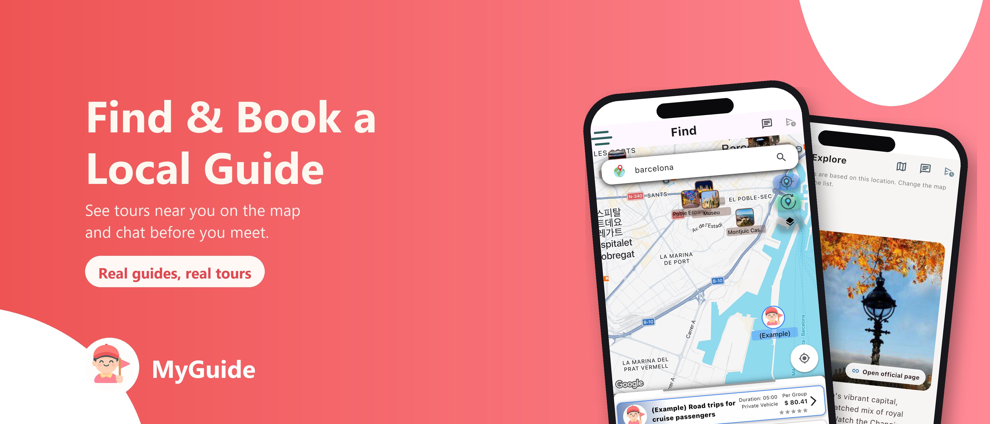 Find and book a local guide on the map